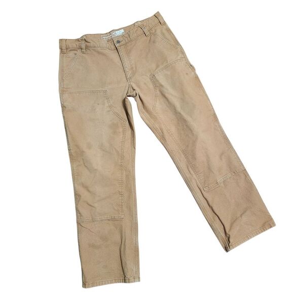 Carhartt Pants Mens 38x30 Brown Double Knee Canvas Carpenter Rugged Flex 103334 - Picture 5 of 14